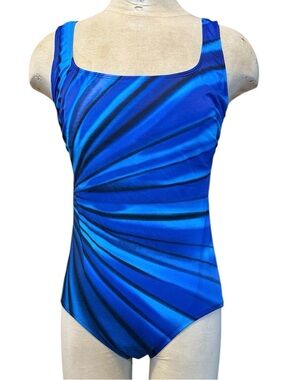 Vintage Robby Len Swimsuit One Piece Abstract Swirl 14